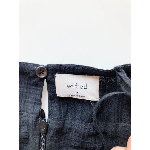 Aritzia WILFRED Pursuit Black Plaid Gauze V-Neck Twist Camisole Tank Top, Size M - Picture 10 of 16